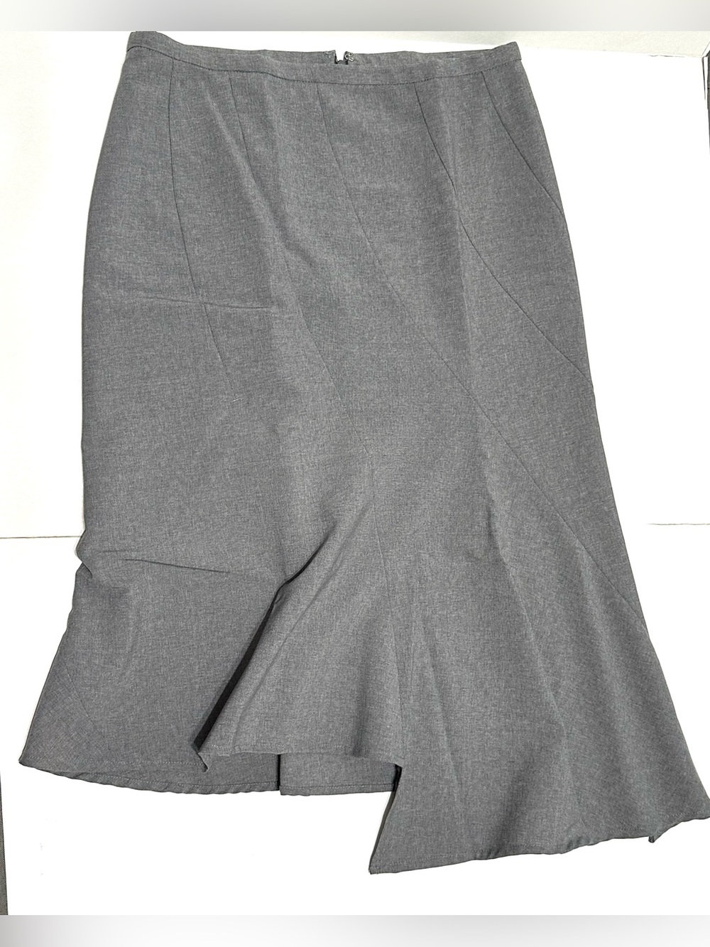 Classic Gray Asymmetric Midi Skirt